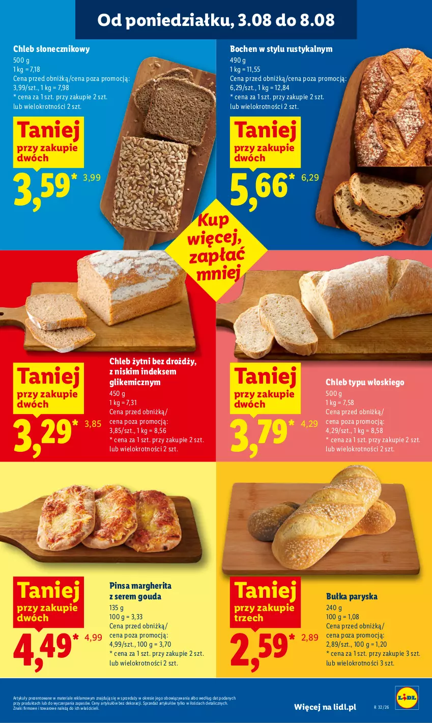 Gazetka promocyjna Lidl - Gazetka ważna od 6.08 do 8.08 - ważna 06.08 do 08.08.2026 - strona 55 - produkty: Bułka, Chleb, Chleb typu włoskiego, Gouda, Rust, Ser