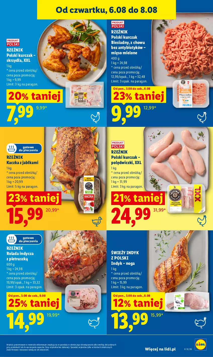 Gazetka promocyjna Lidl - Gazetka ważna od 6.08 do 8.08 - ważna 06.08 do 08.08.2026 - strona 57 - produkty: Jabłka, Kaczka, Kurczak, Mięso, Mięso mielone, Piec, Rolada