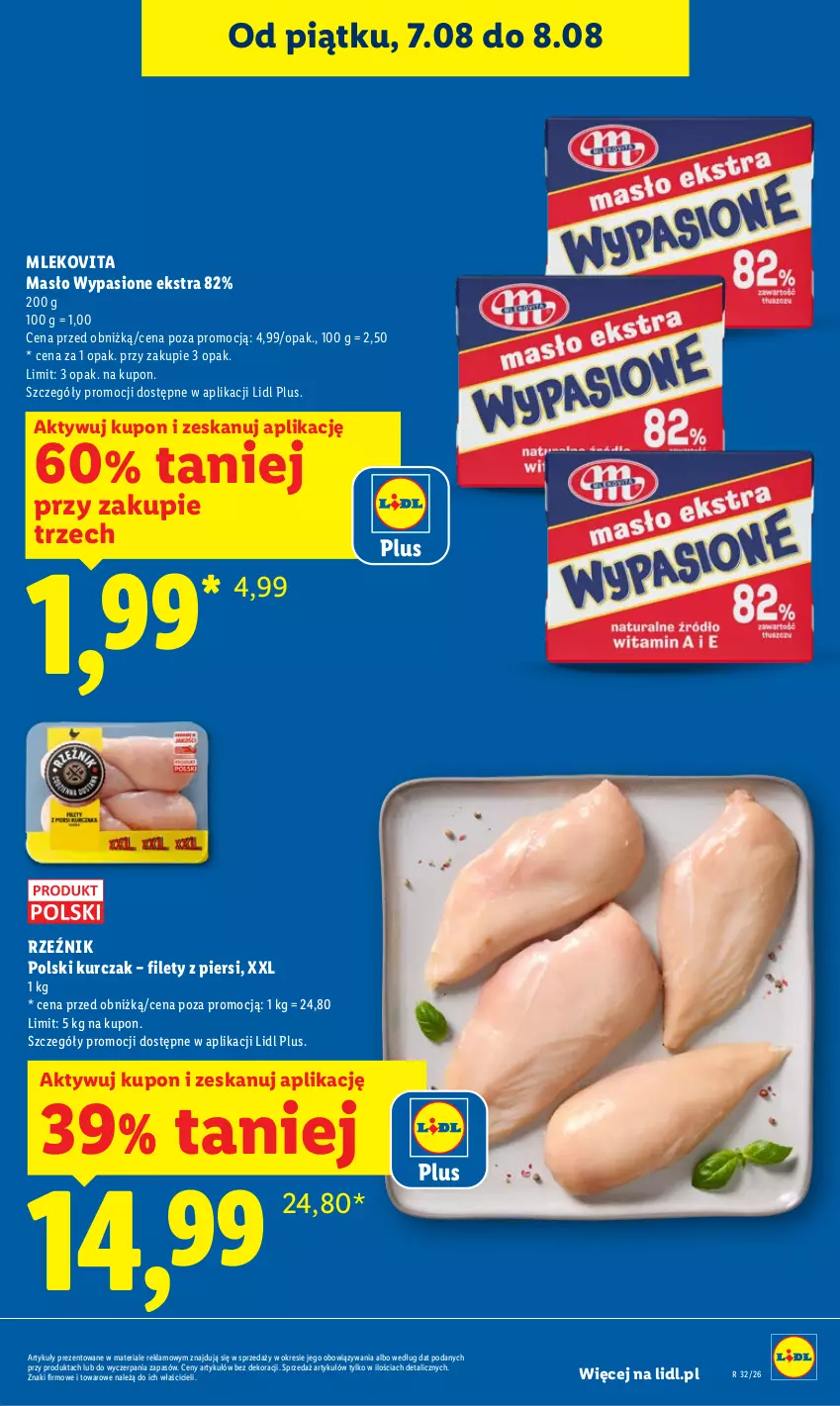 Gazetka promocyjna Lidl - Gazetka ważna od 6.08 do 8.08 - ważna 06.08 do 08.08.2026 - strona 9 - produkty: Kurczak, Masło, Mleko, Mlekovita