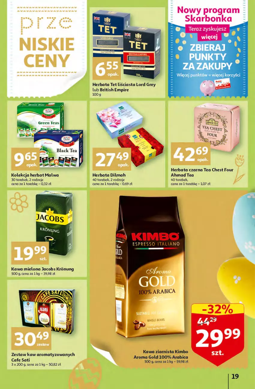 Gazetka promocyjna Auchan - przeNISKIE CENY Targi Wielkanocne Hipermarkety - ważna 31.03 do 06.04.2022 - strona 19 - produkty: BIC, Brit, Dilmah, Gra, Herbata, Herbata czarna, Jacobs, Kawa, Kawa mielona, Kawa ziarnista, Sati