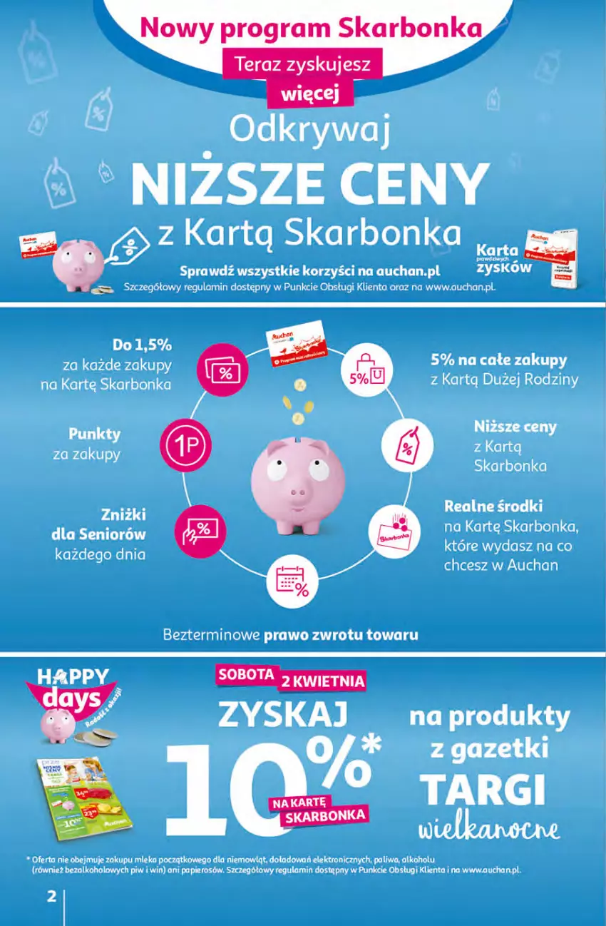 Gazetka promocyjna Auchan - przeNISKIE CENY Targi Wielkanocne Hipermarkety - ważna 31.03 do 06.04.2022 - strona 2 - produkty: LG, Papier