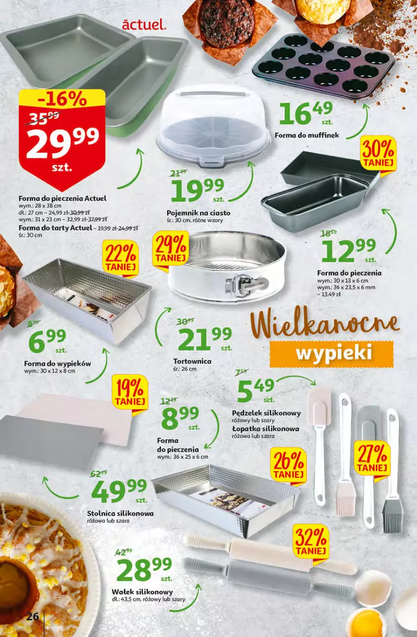 Gazetka promocyjna Auchan - przeNISKIE CENY Targi Wielkanocne Hipermarkety - ważna 31.03 do 06.04.2022 - strona 26 - produkty: Forma do pieczenia, Piec, Pojemnik, Pojemnik na ciasto, Stolnica, Tortownica, Wałek