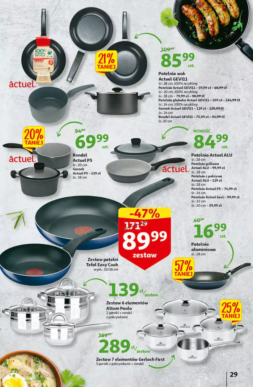 Gazetka promocyjna Auchan - przeNISKIE CENY Targi Wielkanocne Hipermarkety - ważna 31.03 do 06.04.2022 - strona 29 - produkty: Fa, Garnek, Grill, Patelnia, Patelnia grillowa, Rondel, Tefal