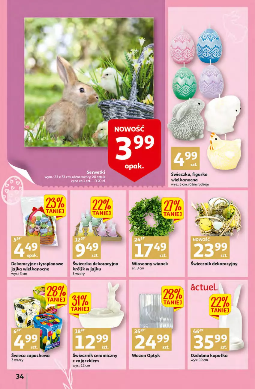 Gazetka promocyjna Auchan - przeNISKIE CENY Targi Wielkanocne Hipermarkety - ważna 31.03 do 06.04.2022 - strona 34 - produkty: Królik, Wazon