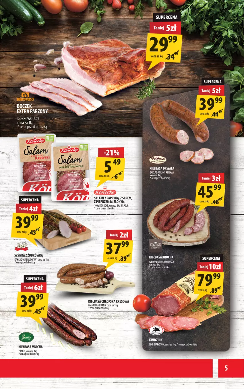 Gazetka promocyjna Arhelan - Gazetka - ważna 19.06 do 28.06.2026 - strona 5 - produkty: Boczek, Kiełbasa, Kiełbasa krucha, Kindziuk, Pieprz, Piwa, Salami, Salami z papryką, Ser, Szynka