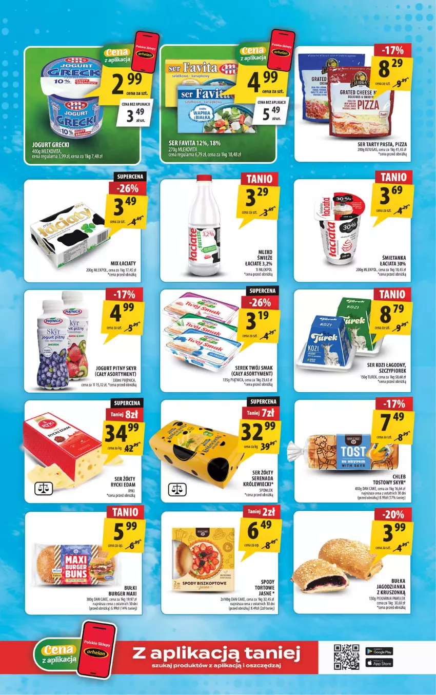 Gazetka promocyjna Arhelan - Gazetka - ważna 19.06 do 28.06.2026 - strona 7 - produkty: Bułka, Burger, Dan Cake, Edam, Fa, Favita, Gra, Jagodzianka, Jogurt, Jogurt pitny, Mleko, NHL, Piątnica, Pizza, Rycki Edam, Ser, Serek, Twój Smak