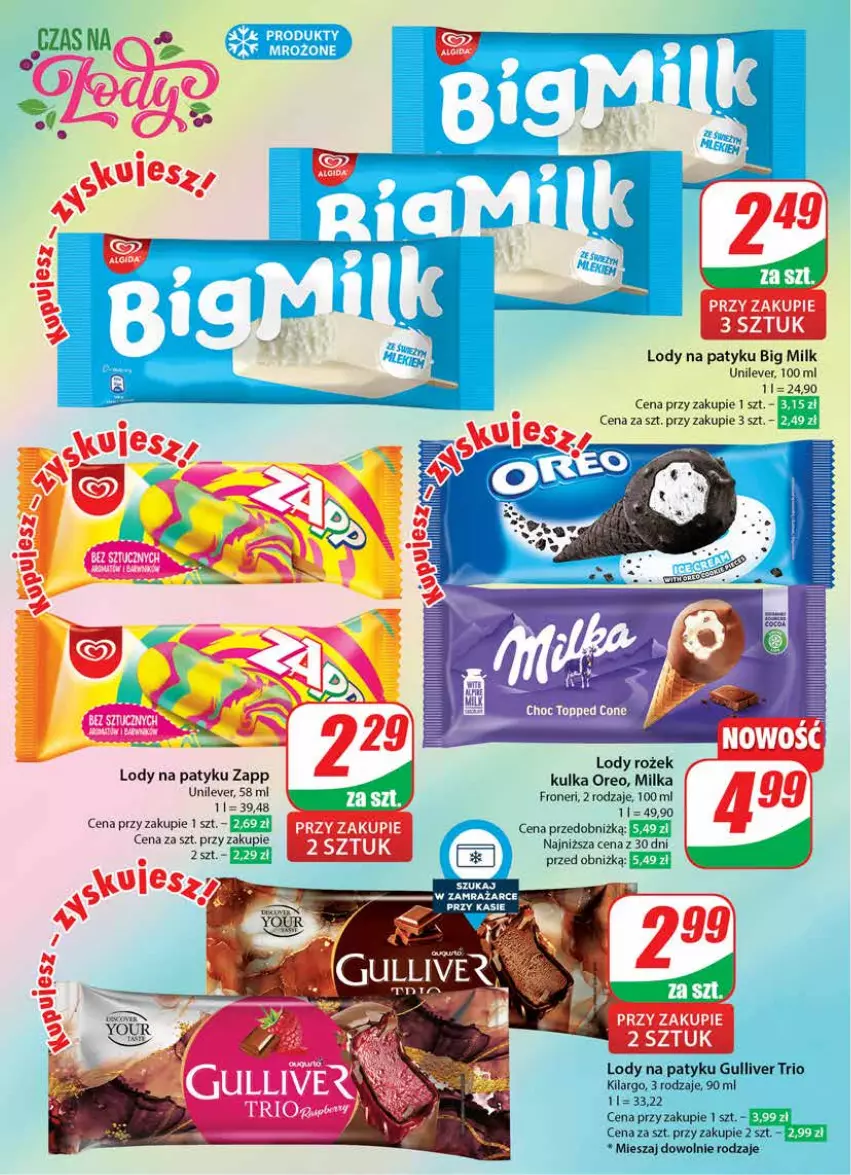 Gazetka promocyjna Dino - Gazetka 18 / 2024 - ważna 02.05 do 07.05.2024 - strona 30 - produkty: Big Milk, Fa, Lody, Milka, Oreo