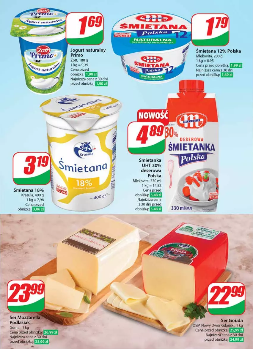 Gazetka promocyjna Dino - Gazetka 18 / 2024 - ważna 02.05 do 07.05.2024 - strona 39 - produkty: Deser, Gouda, Jogurt, Jogurt naturalny, Mleko, Mlekovita, Ser, Zott