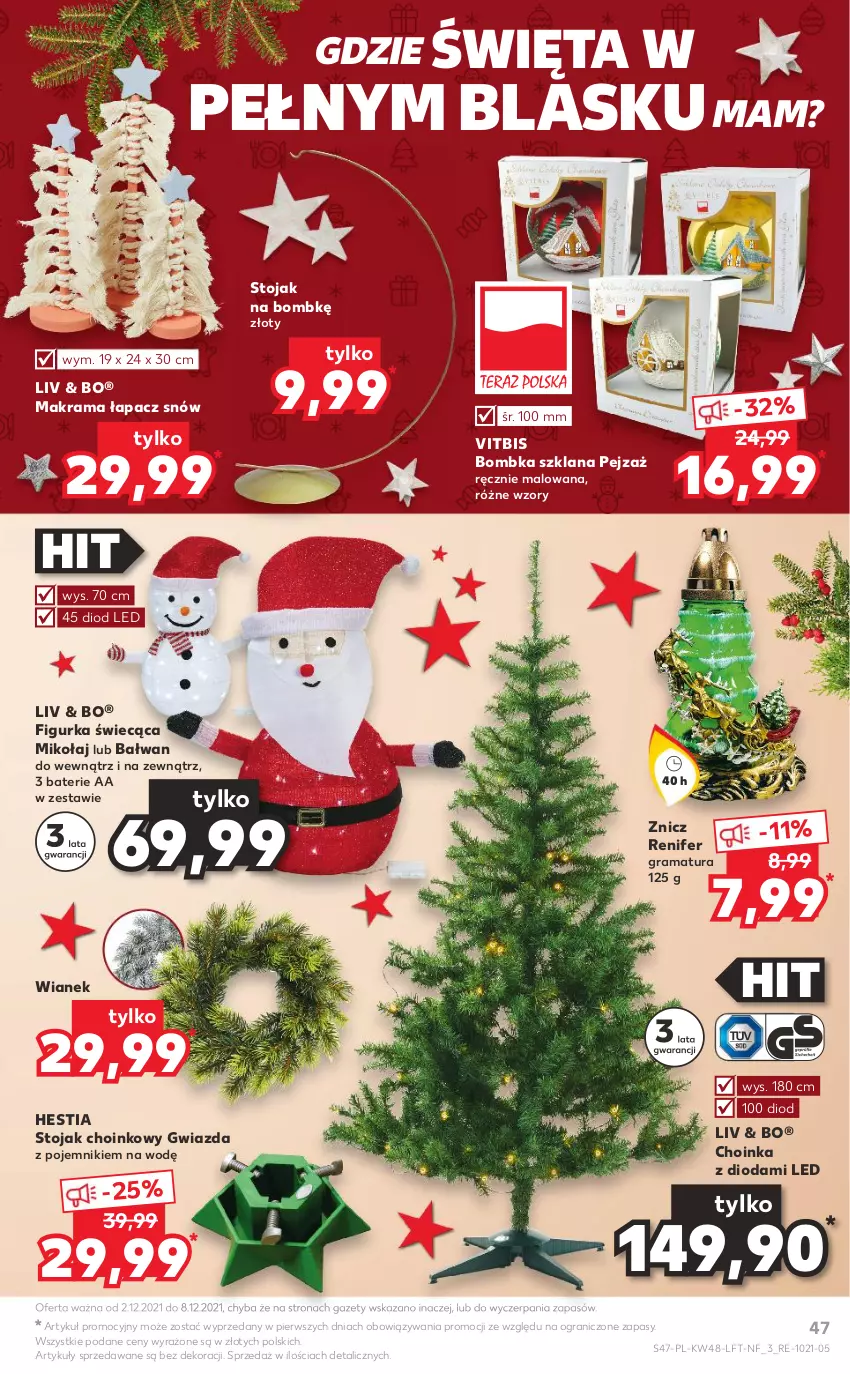 Gazetka promocyjna Kaufland - OFERTA TYGODNIA - ważna 02.12 do 08.12.2021 - strona 47 - produkty: Choinka, Gra, Gwiazda, Inka, LANA, Pojemnik, Rama, Renifer, Stojak, Znicz