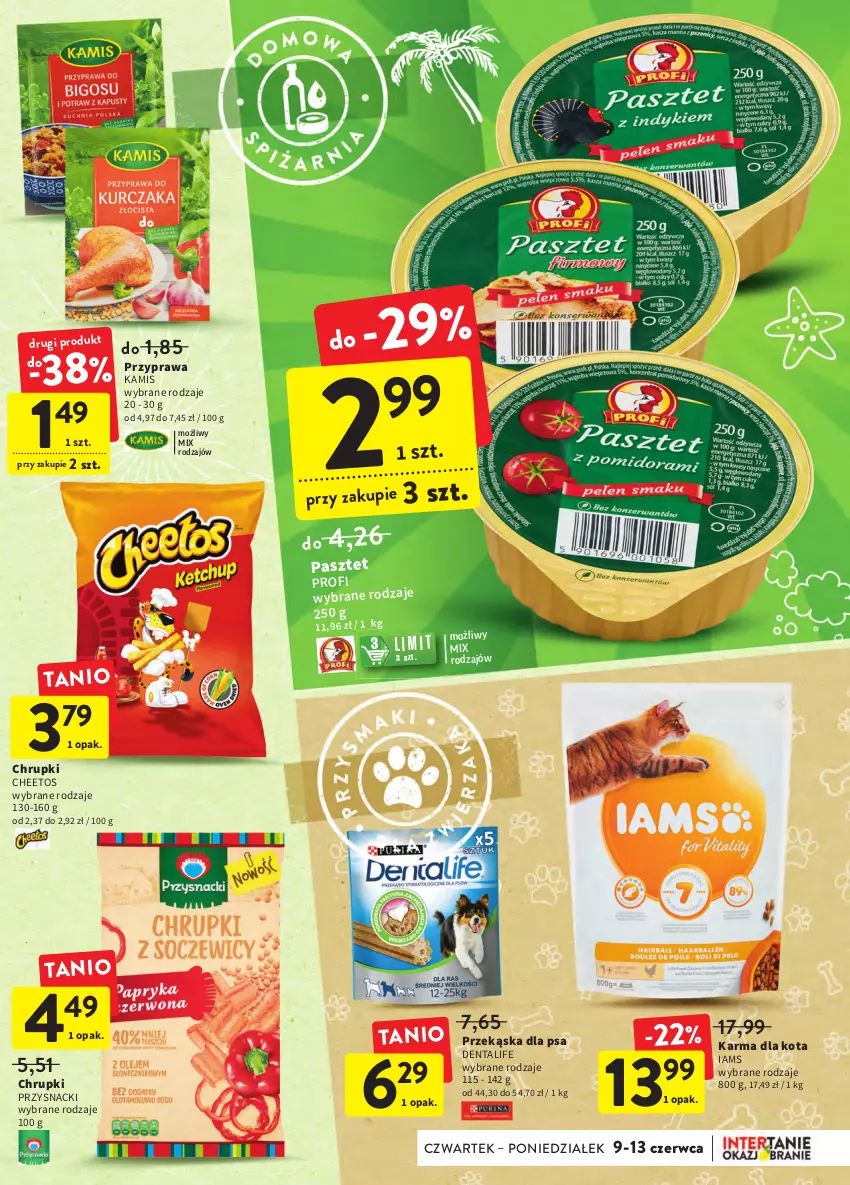 Gazetka promocyjna Intermarche - Okazjobranie - ważna 09.06 do 13.06.2022 - strona 31 - produkty: Cheetos, Chrupki, Iams, Kamis, Pasztet, Przysnacki