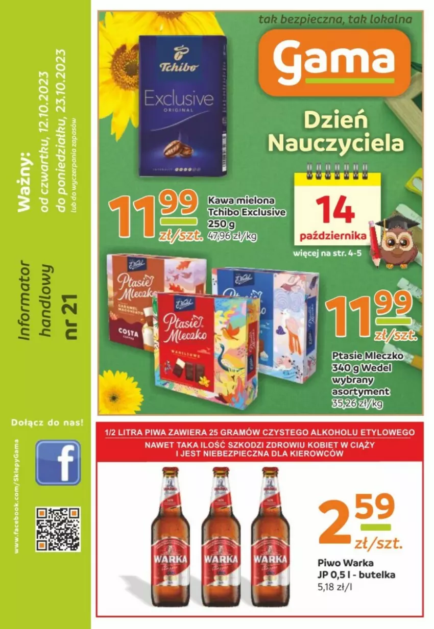 Gazetka promocyjna Gama - ważna 12.10 do 23.10.2023 - strona 1 - produkty: Piwo, Warka