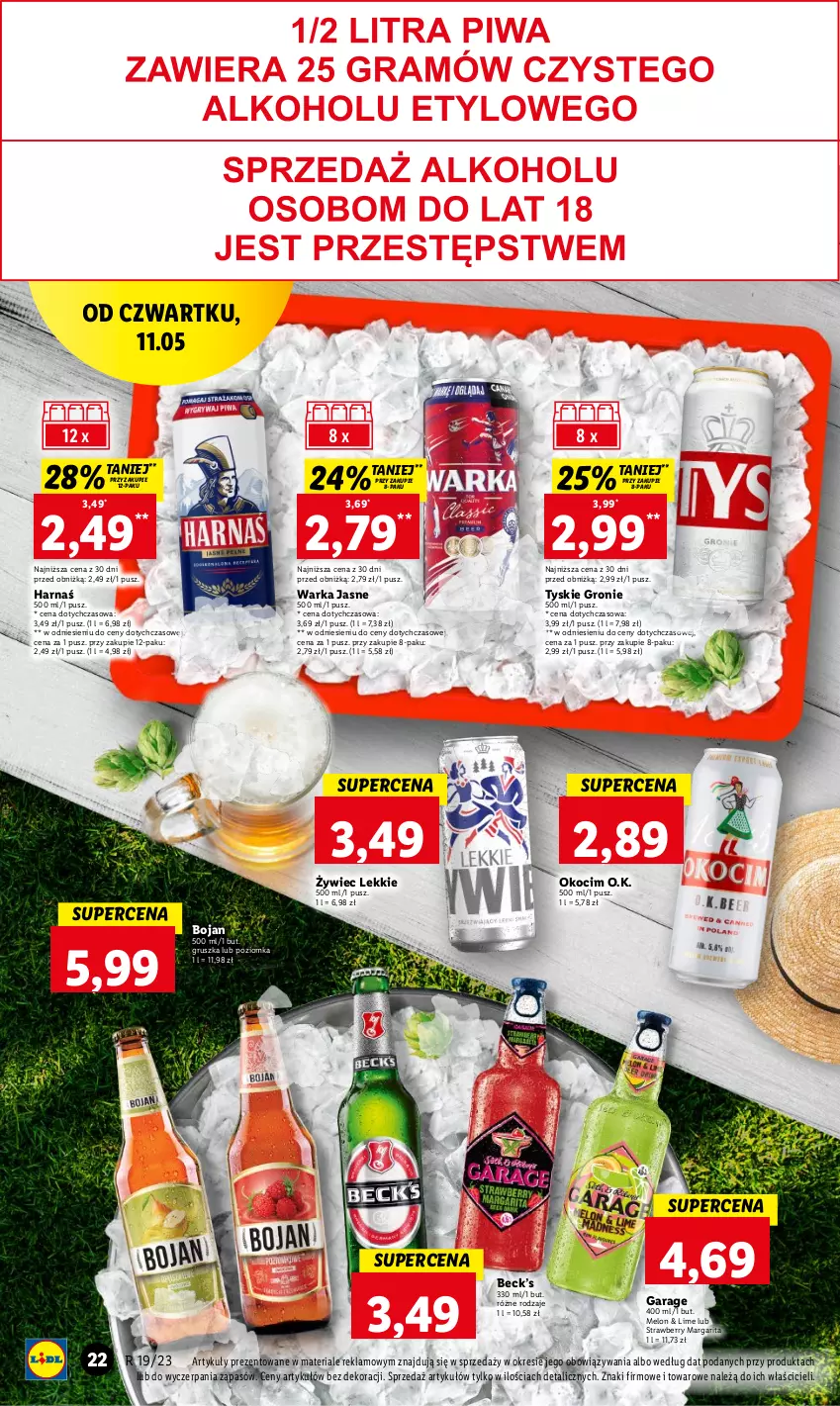 Gazetka promocyjna Lidl - GAZETKA - ważna 11.05 do 13.05.2023 - strona 26 - produkty: Harnaś, Koc, Melon, Okocim, Tyskie, Warka