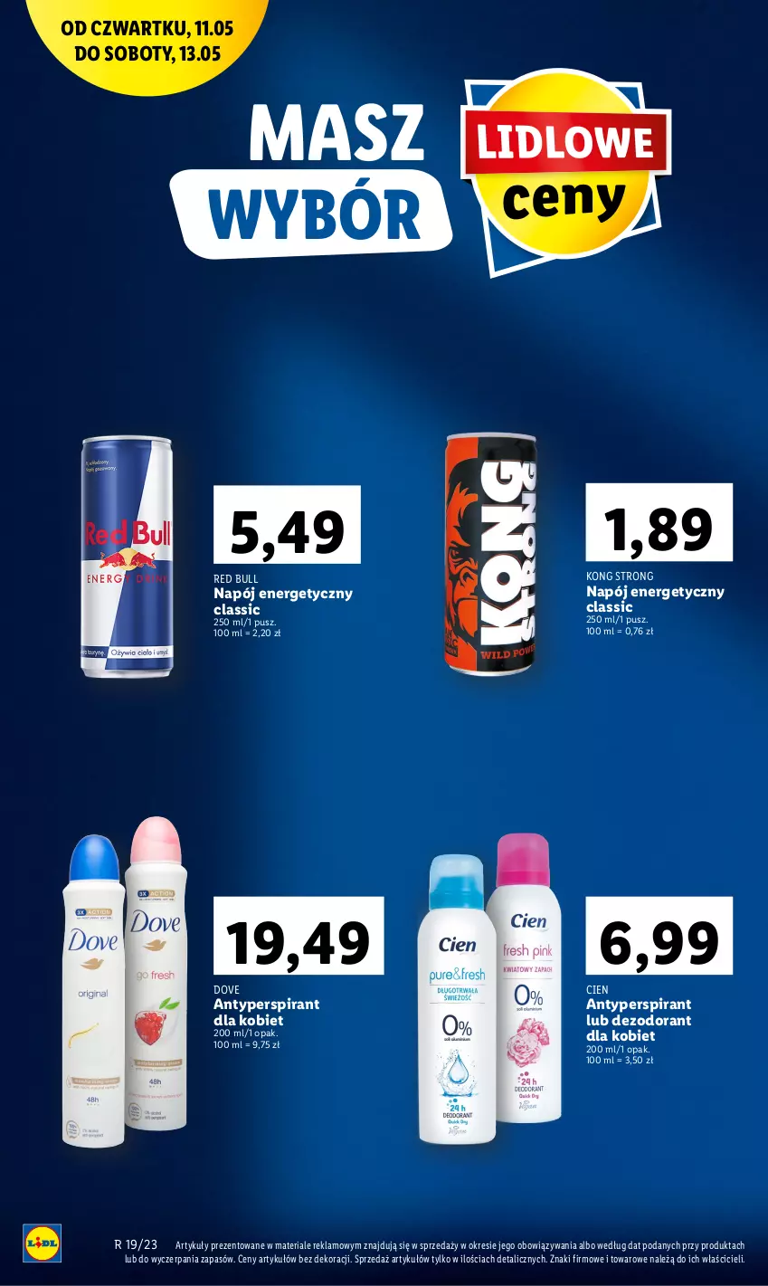 Gazetka promocyjna Lidl - GAZETKA - ważna 11.05 do 13.05.2023 - strona 6 - produkty: Antyperspirant, Dezodorant, Dove, Napój, Napój energetyczny, Red Bull