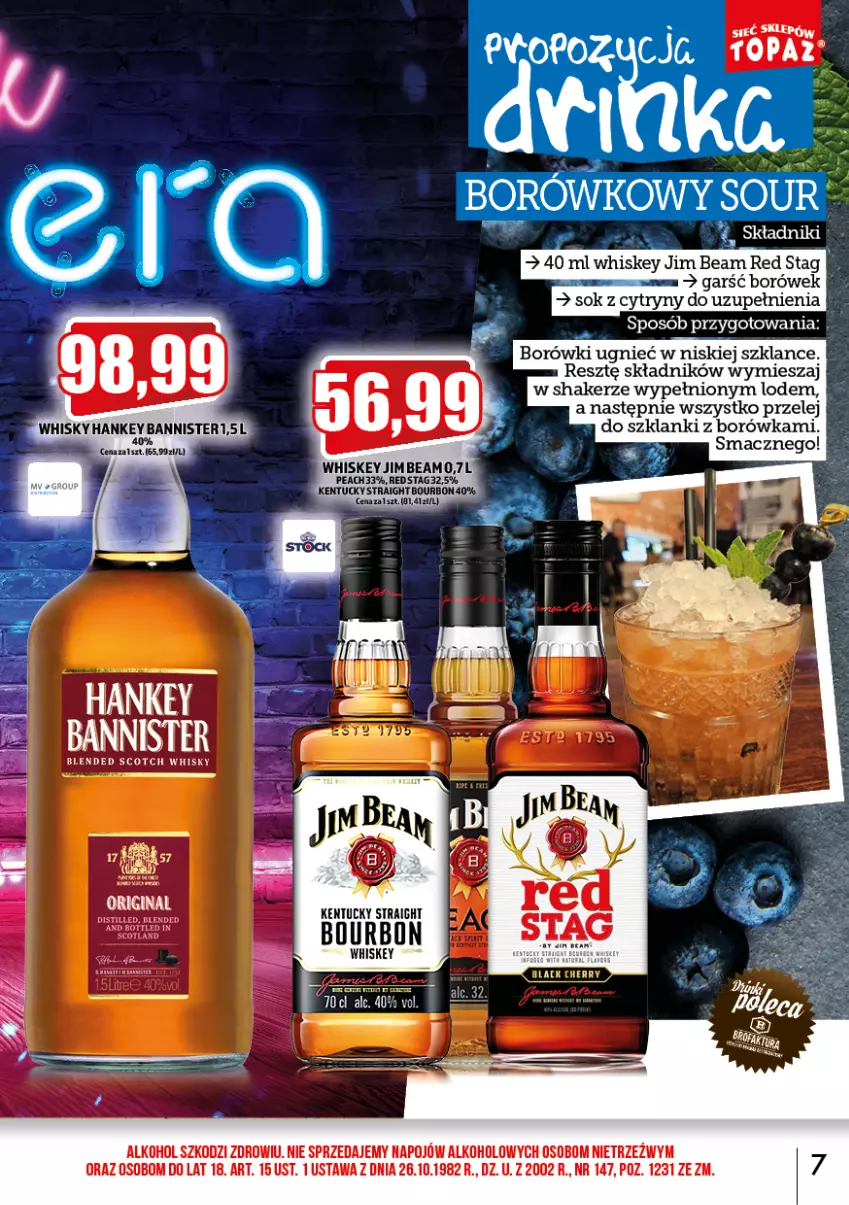 Gazetka promocyjna Topaz - Gazetka - ważna 01.06 do 30.06.2023 - strona 7 - produkty: Borówka, Cytryny, Dada, Jim Beam, Lanki, Sok, Wazon, Whiskey, Whisky