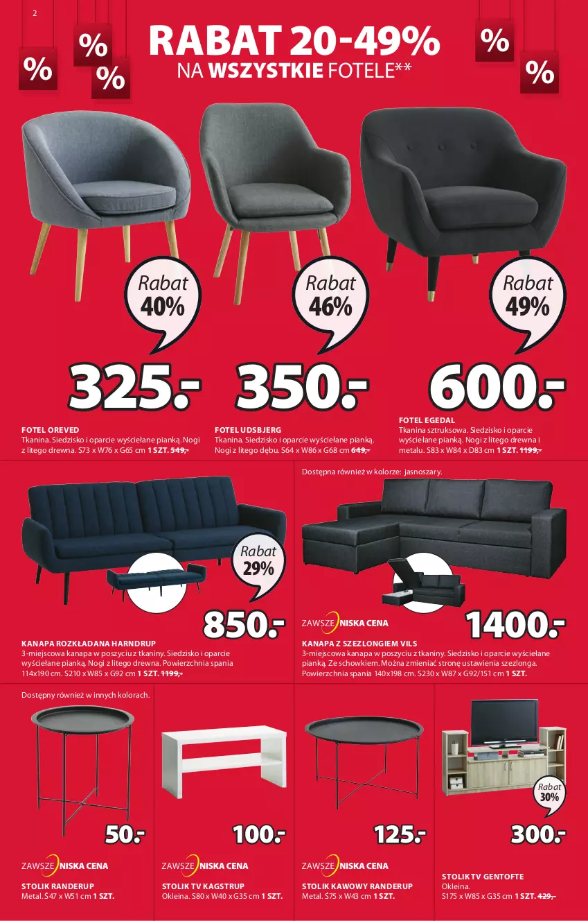 Gazetka promocyjna Jysk - Rabaty 20-70% - ważna 06.01 do 19.01.2021 - strona 3 - produkty: Fotel, Kanapa, Siedzisko, Stolik, Stolik kawowy, Szezlong