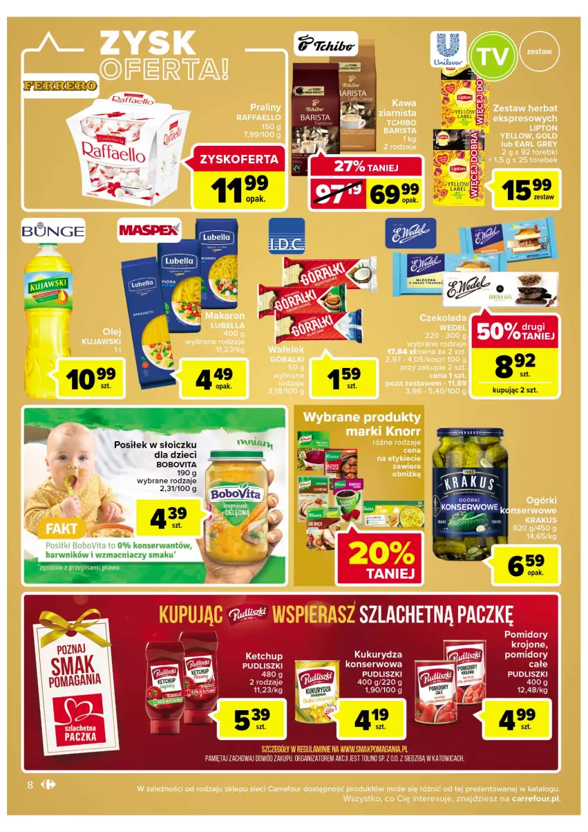 Gazetka promocyjna Carrefour - Gazetka Zyskoferty - ważna 22.11 do 03.12.2022 - strona 10 - produkty: BoboVita, Dzieci, Fa, Ketchup, Kukurydza, Mięta, Pomidory, Pomidory krojone, Pudliszki, Raffaello, Ser