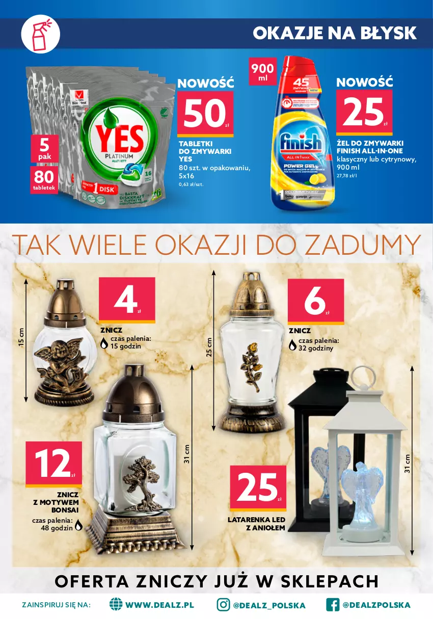 Gazetka promocyjna Dealz - Nowa gazetka Dealz - sprawdź ofertę! - ważna 06.10 do 19.10.2021 - strona 6 - produkty: Finish, Latarenka, Latarenka LED, Tablet, Tabletki do zmywarki, Zmywarki, Znicz