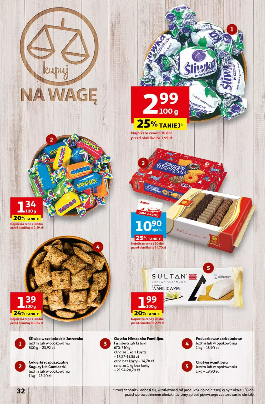 Gazetka promocyjna Auchan - Gazetka Z miłości do okazji Hipermarket Auchan - ważna 08.02 do 14.02.2024 - strona 32 - produkty: Chałwa, Ciastka, Cukier, Cukierki, Fa, Jutrzenka, Lion