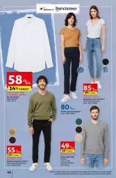 Gazetka promocyjna Auchan - Gazetka Z miłości do okazji Hipermarket Auchan - Gazetka - ważna od 14.02 do 14.02.2024 - strona 42 - produkty: Sweter, Spodnie jeans, Kosz, Koszula, Wełna, Spodnie