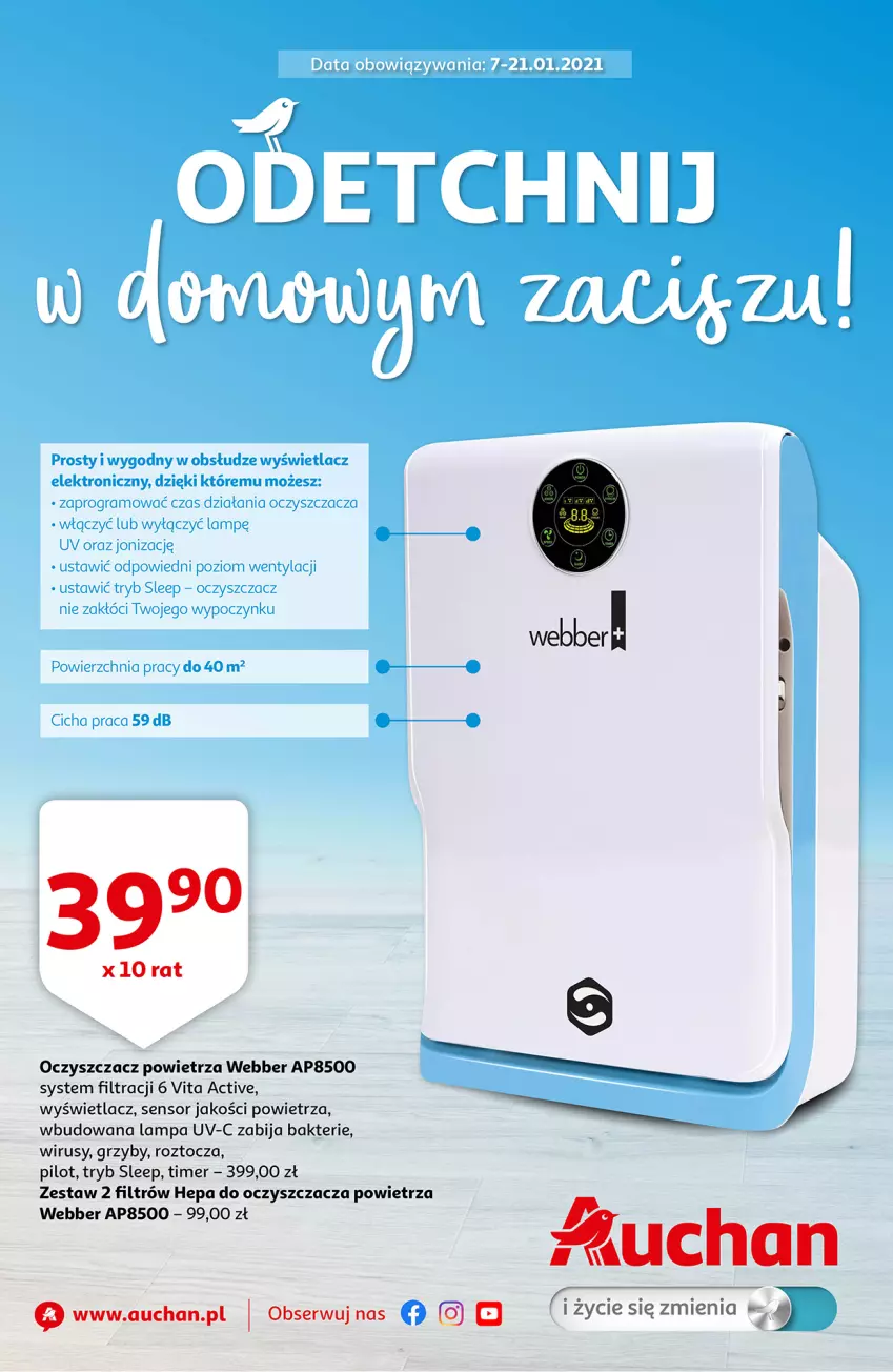 Gazetka promocyjna Auchan - Odetchnij w domowym zaciszu Hipermarkety - ważna 07.01 do 21.01.2021 - strona 1