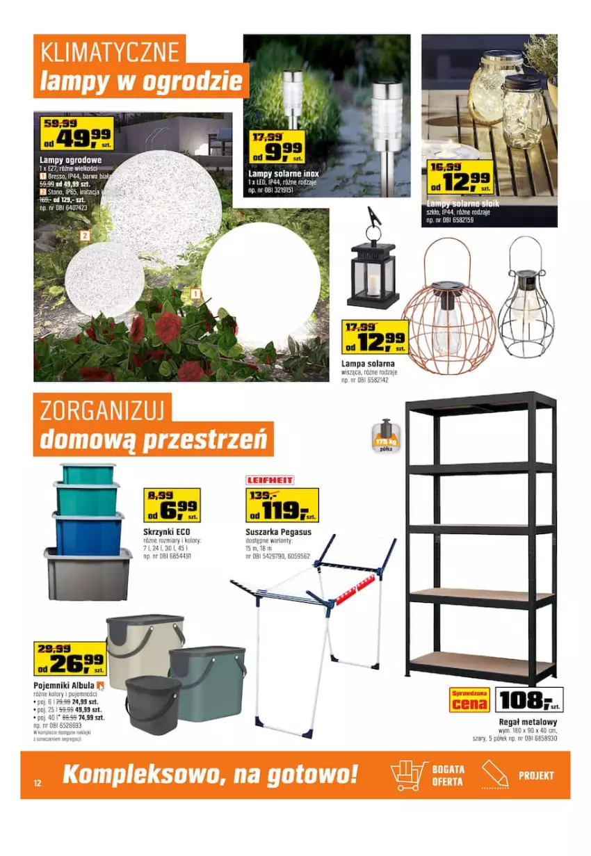 Gazetka promocyjna Obi - Gazetka OBI - ważna 11.05 do 24.05.2022 - strona 12 - produkty: Asus, Lampa, Pojemnik, Regał, Regał metalowy, Suszarka