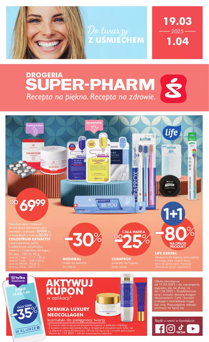 Gazetka promocyjna Super Pharm - Gazetka - ważna 19.03 do 01.04.2025 - strona 1 - produkty: Curaprox, Dermika, Kosmetyki do pielęgnacji, Mobil, Rum