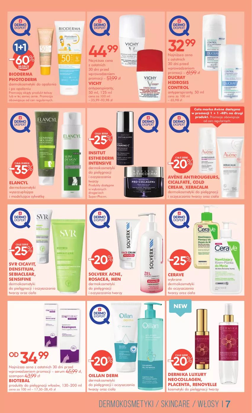 Gazetka promocyjna Super Pharm - Gazetka - ważna 19.03 do 01.04.2025 - strona 7 - produkty: Antyperspirant, Avène, Bioderma, BIOTEBAL, CeraVe, Cold Cream, Control, Dermika, Ducray, Fa, Kosmetyki do pielęgnacji, Oillan, Rum, Ser, Serum, SVR, Szampon, Vichy, XeraCalm