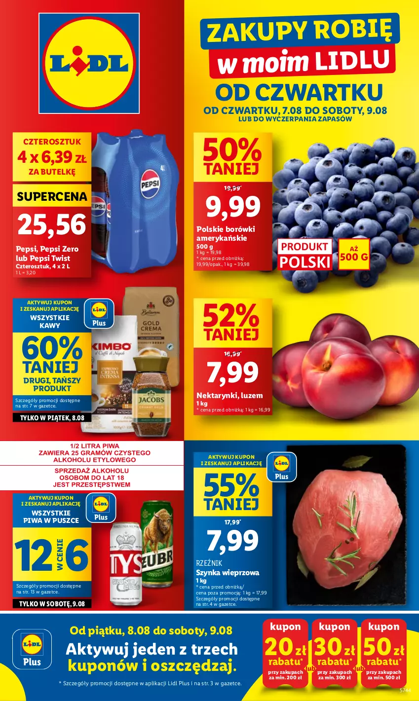 Gazetka promocyjna Lidl - GAZETKA - ważna 07.08 do 09.08.2025 - strona 1 - produkty: Nektar, Pepsi, Piwa, Szynka, Szynka wieprzowa
