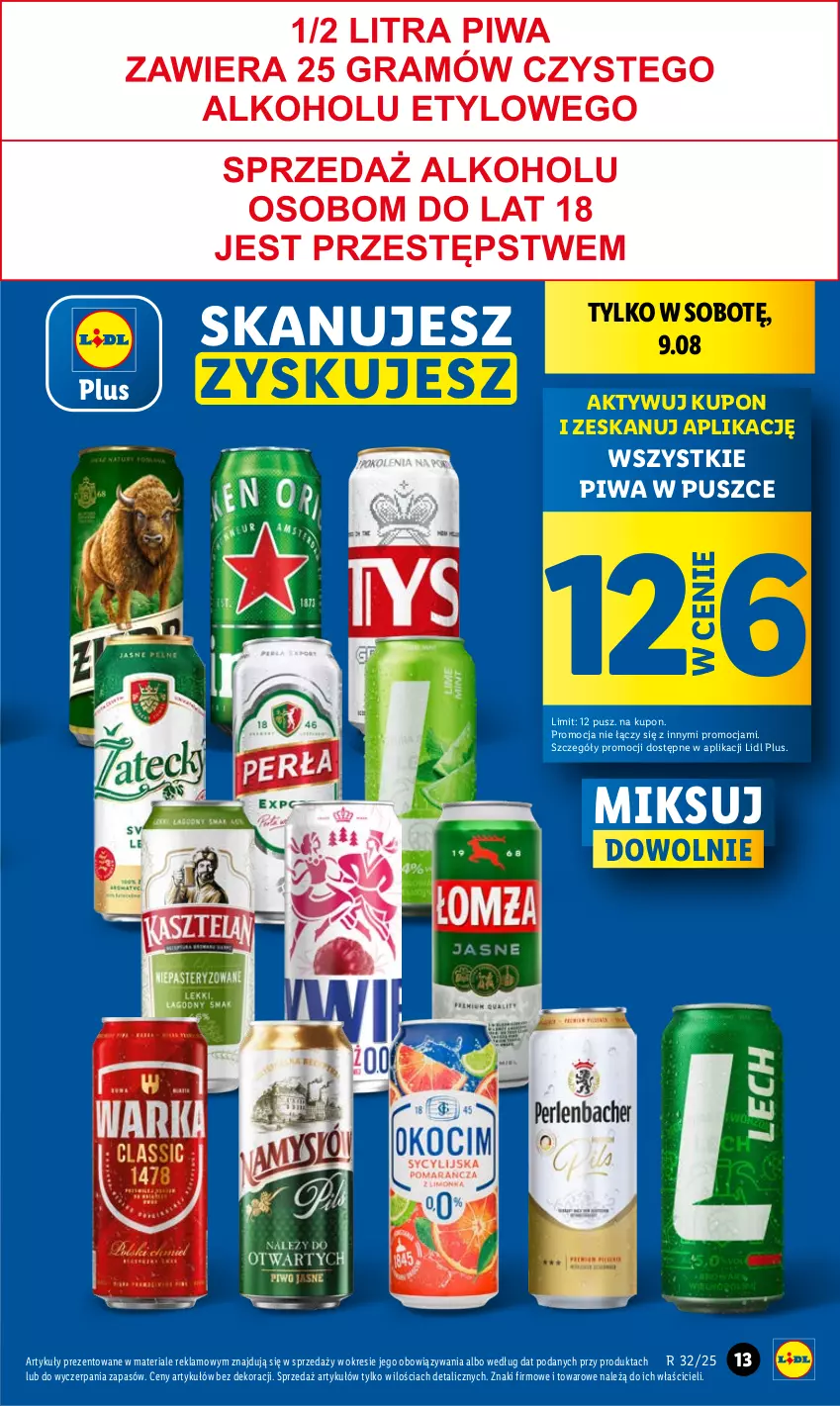 Gazetka promocyjna Lidl - GAZETKA - ważna 07.08 do 09.08.2025 - strona 13 - produkty: Piwa