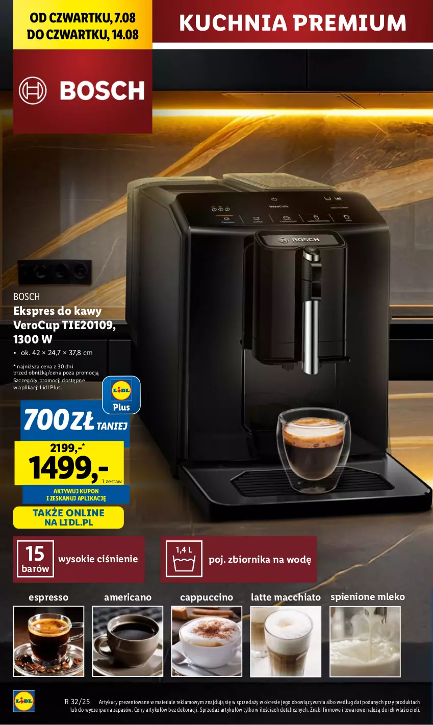 Gazetka promocyjna Lidl - GAZETKA - ważna 07.08 do 09.08.2025 - strona 14 - produkty: Bosch, Cappuccino, Chia, Kuchnia, Mleko, Sok