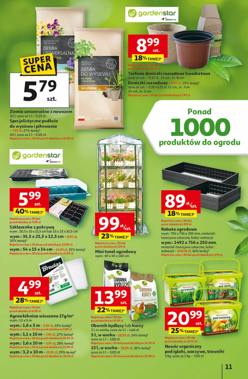 Gazetka promocyjna Auchan - Gazetka 30 Lat Hipermarket Auchan - ważna 26.02 do 04.03.2026 - strona 11 - produkty: Nawóz, Por, Szklarenka, Tunel, Warzywa