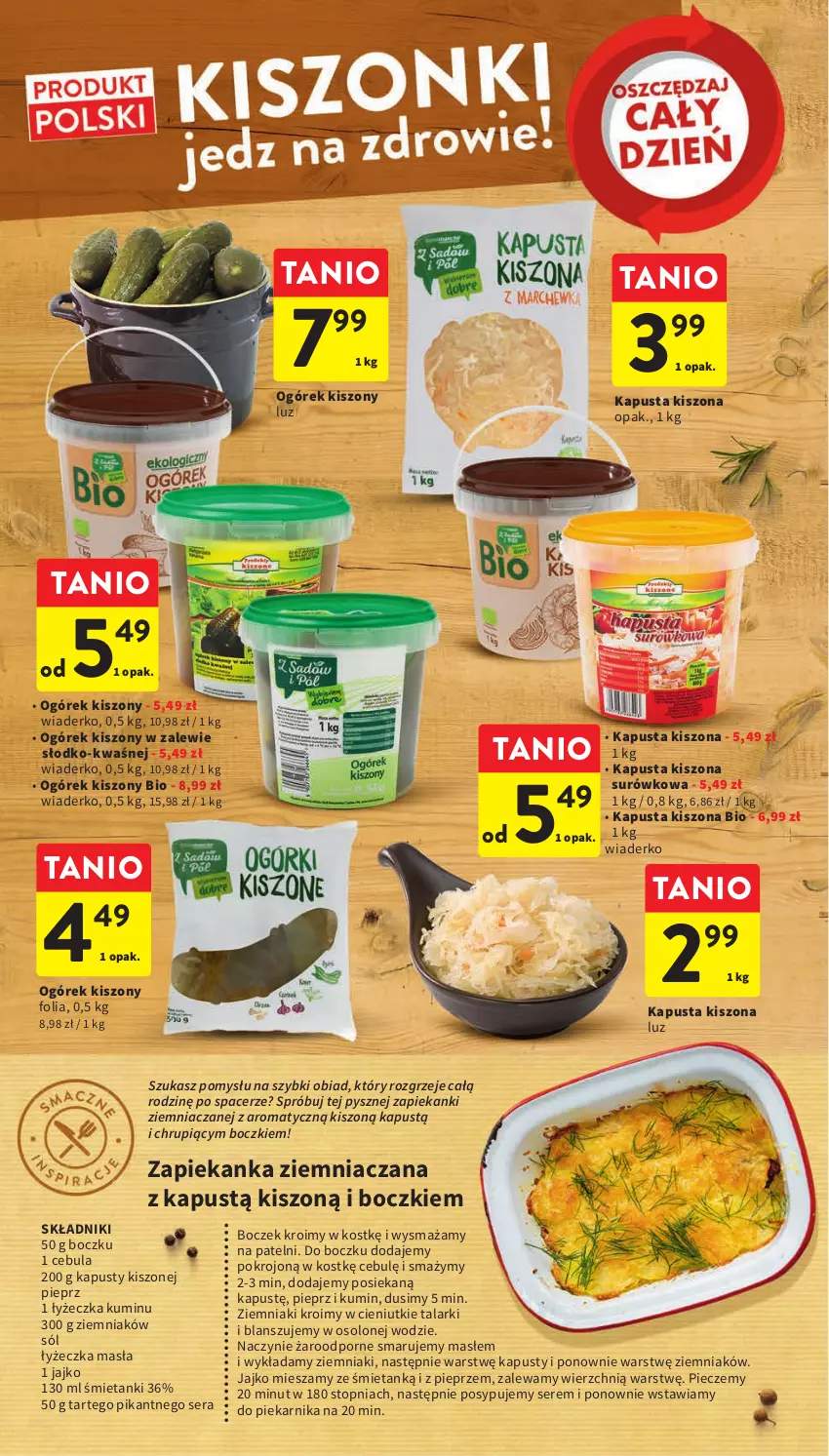 Gazetka promocyjna Intermarche - Gazetka Intermarche - ważna 16.03 do 22.03.2023 - strona 16 - produkty: Acer, Boczek, Cebula, Kapustą, Naczynie żaroodporne, Ogórek, Piec, Piekarnik, Pieprz, Por, Ser, Sól, Top, Zapiekanka, Ziemniaki