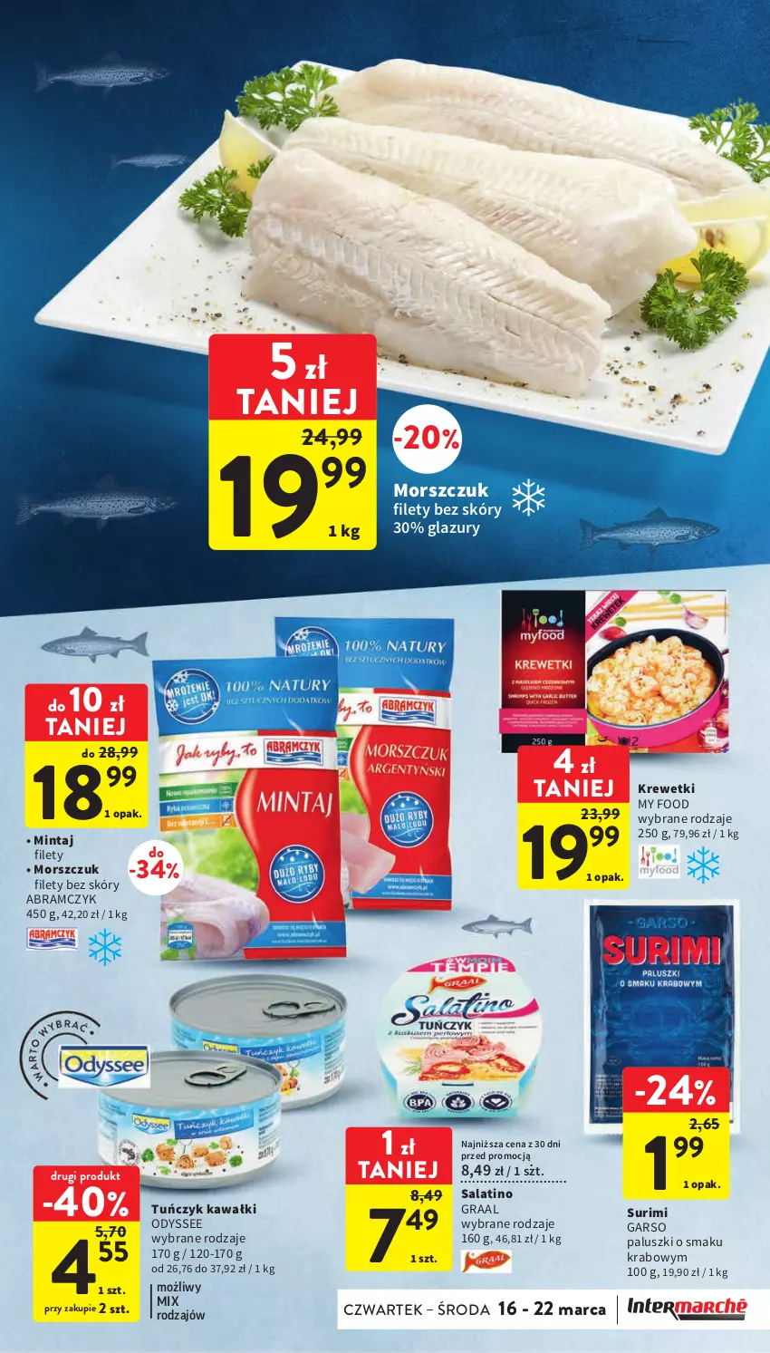 Gazetka promocyjna Intermarche - Gazetka Intermarche - ważna 16.03 do 22.03.2023 - strona 25 - produkty: Gra, Graal, Kawa, Krewetki, Lazur, Mintaj, Surimi, Tuńczyk