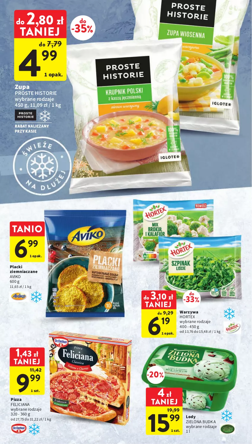 Gazetka promocyjna Intermarche - Gazetka Intermarche - ważna 16.03 do 22.03.2023 - strona 26 - produkty: Feliciana, Hortex, Lack, Lody, Pizza, Warzywa, Zielona Budka, Zupa