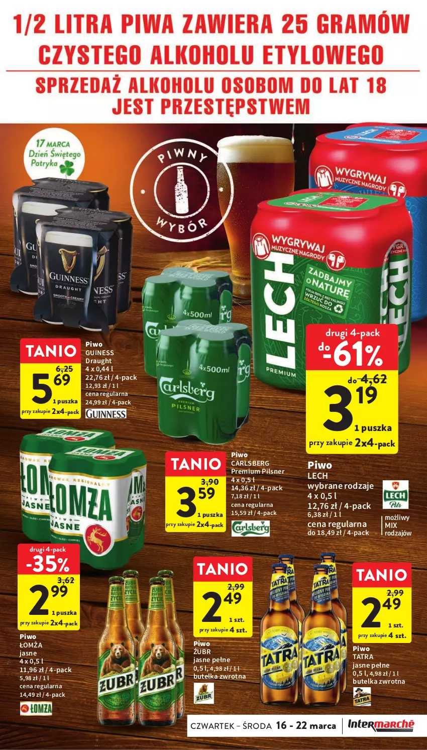 Gazetka promocyjna Intermarche - Gazetka Intermarche - ważna 16.03 do 22.03.2023 - strona 37 - produkty: Carlsberg, Piwo, Tatra