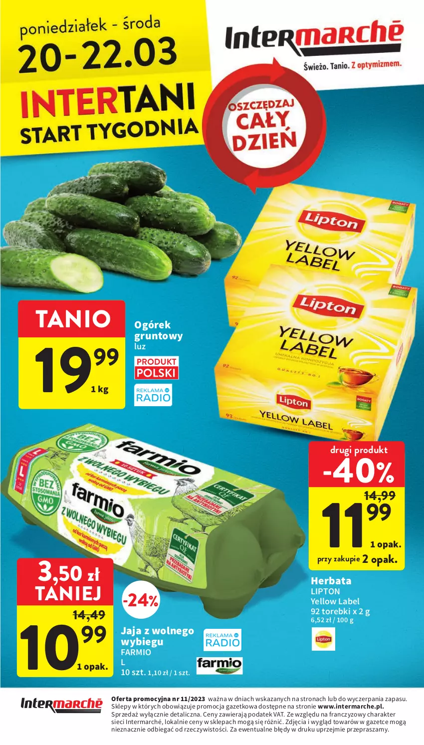 Gazetka promocyjna Intermarche - Gazetka Intermarche - ważna 16.03 do 22.03.2023 - strona 48 - produkty: Fa, Grunt, Herbata, Jaja, Jaja z wolnego wybiegu, Lipton, Ogórek