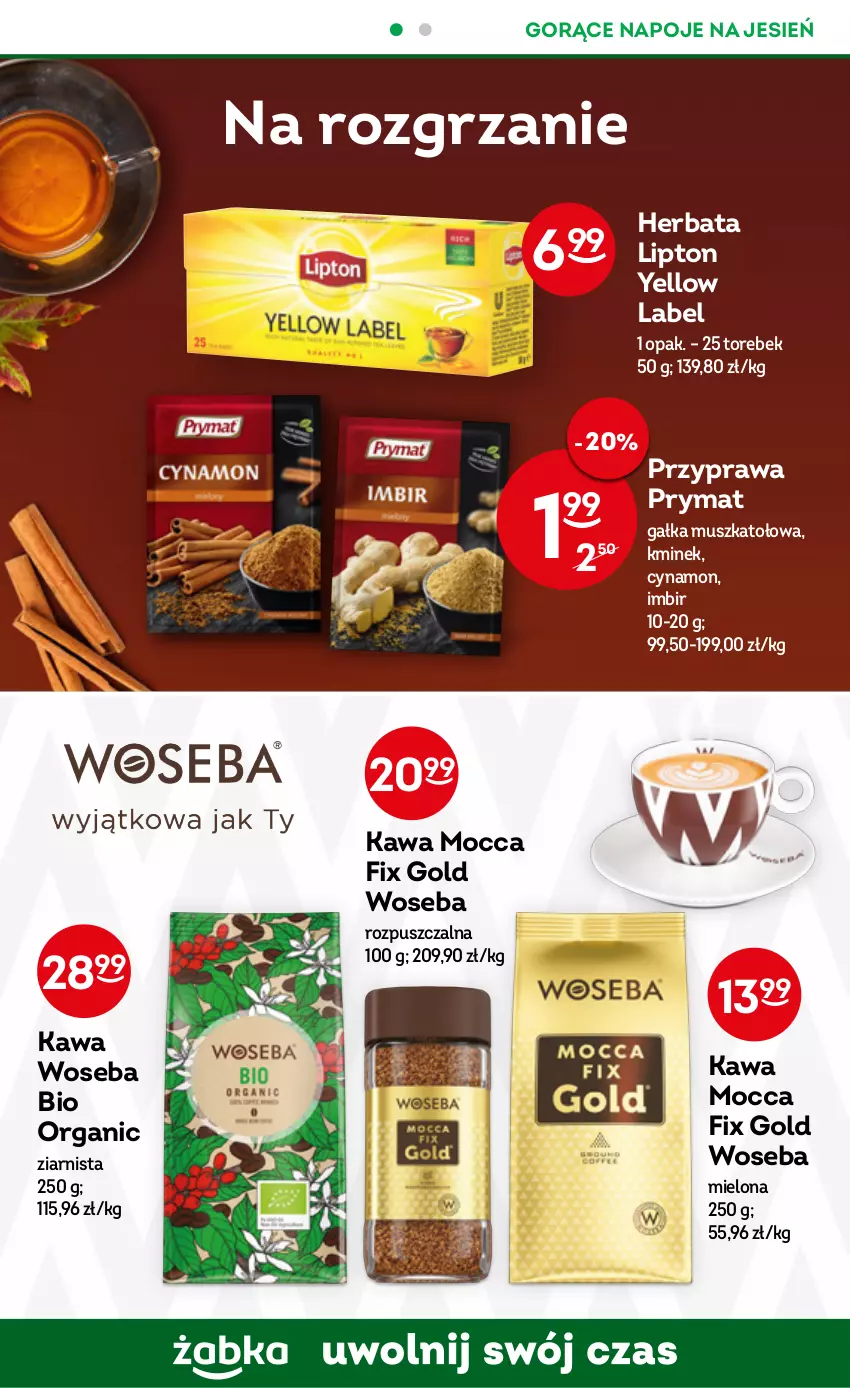 Gazetka promocyjna Żabka - ważna 26.10 do 01.11.2022 - strona 44 - produkty: Gałka, Herbata, Imbir, Kawa, Kminek, Lipton, Mocca Fix Gold, Mus, Napoje, Prymat, Woseba