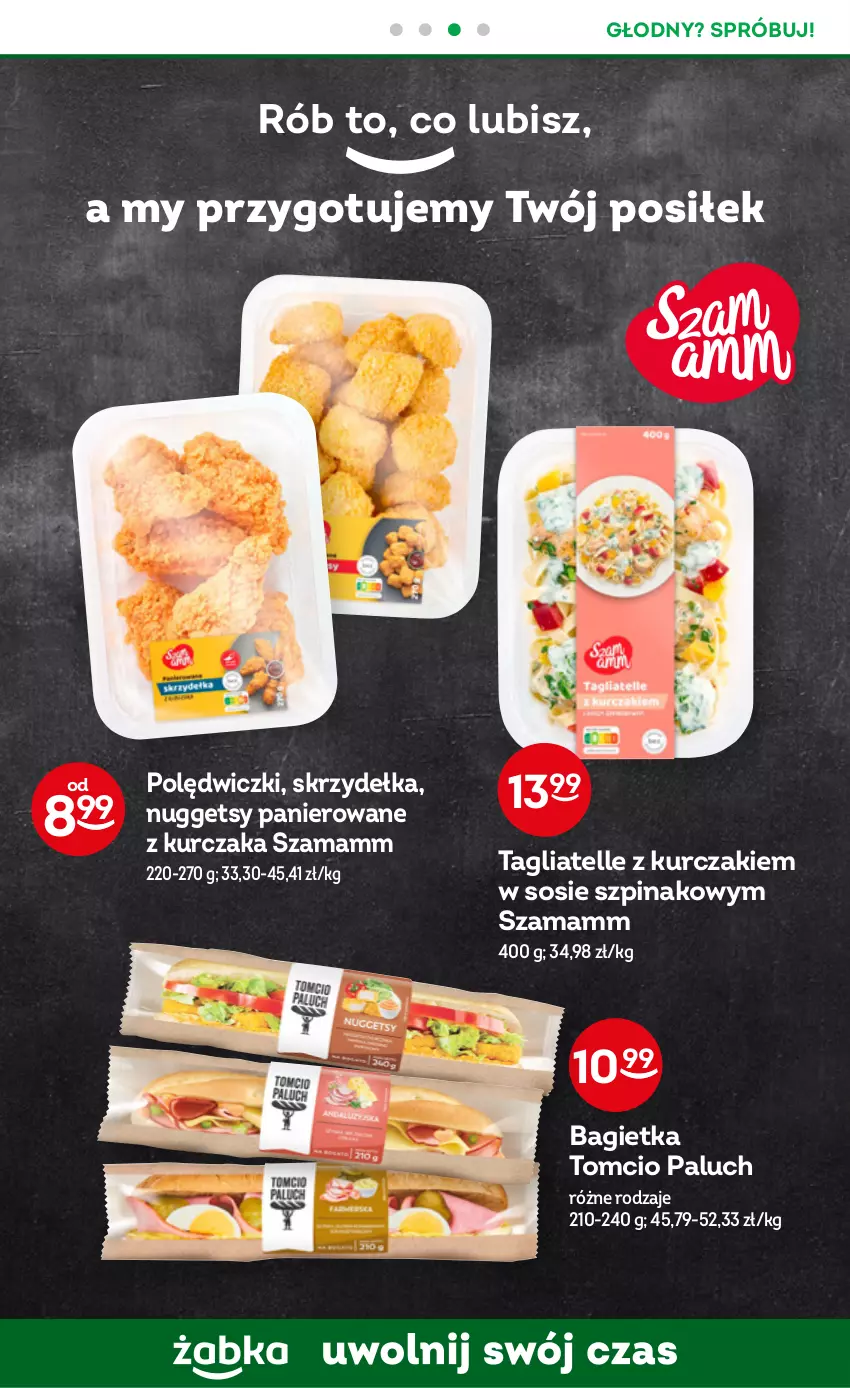 Gazetka promocyjna Żabka - ważna 26.10 do 01.11.2022 - strona 6 - produkty: Bagietka, Kurczak, Sos, Szpinak, Tagliatelle