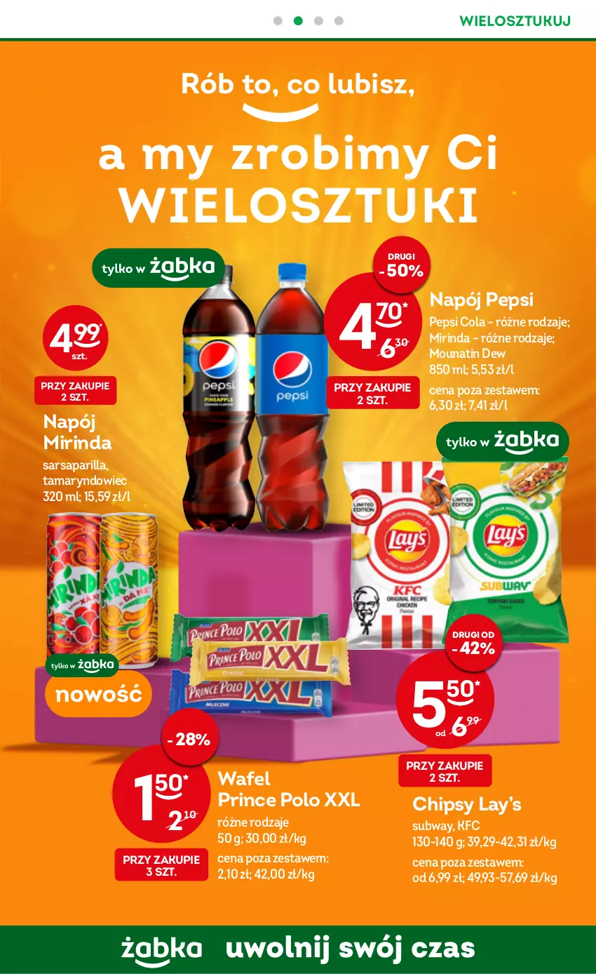 Gazetka promocyjna Żabka - ważna 26.10 do 01.11.2022 - strona 9 - produkty: Chipsy, Lay’s, Mirinda, Napój, Pepsi, Prince Polo