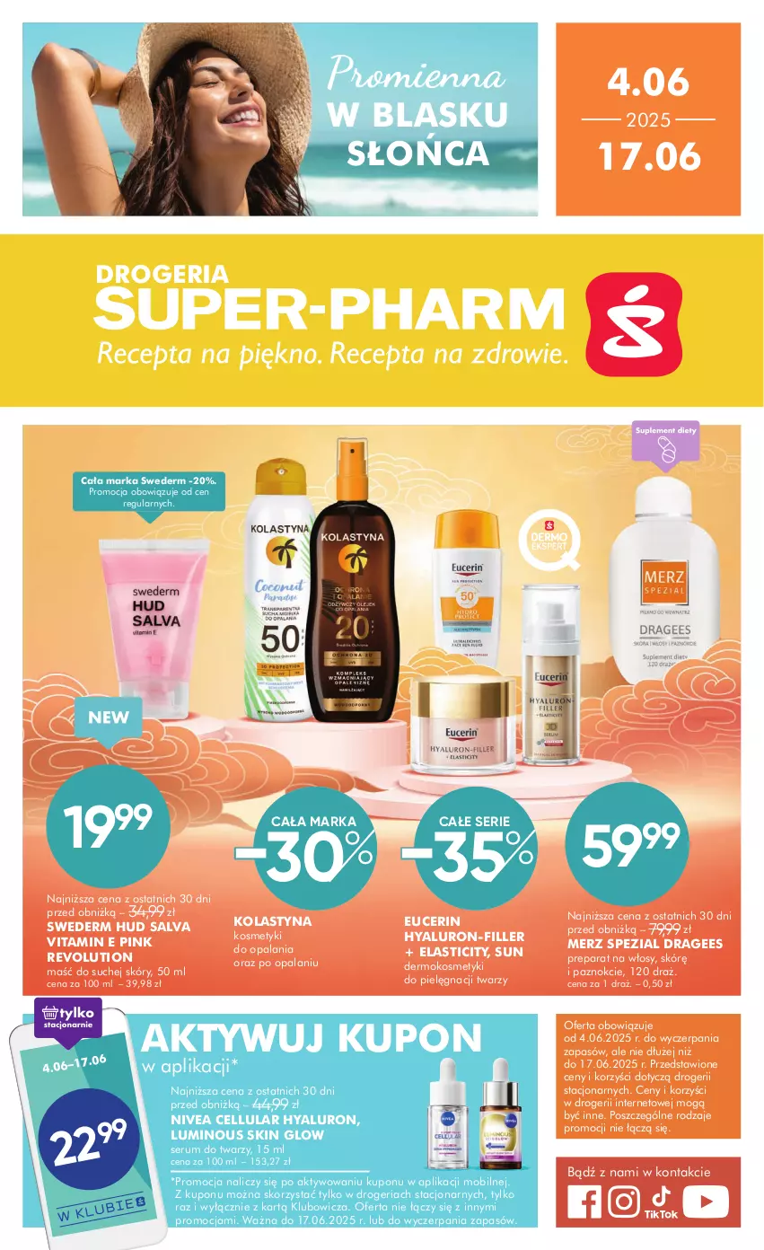 Gazetka promocyjna Super Pharm - Gazetka - ważna 04.06 do 17.06.2025 - strona 1 - produkty: Kosmetyki do pielęgnacji, Merz Spezial, Mobil, Nivea, Rum, Ser, Serum, Serum do twarzy