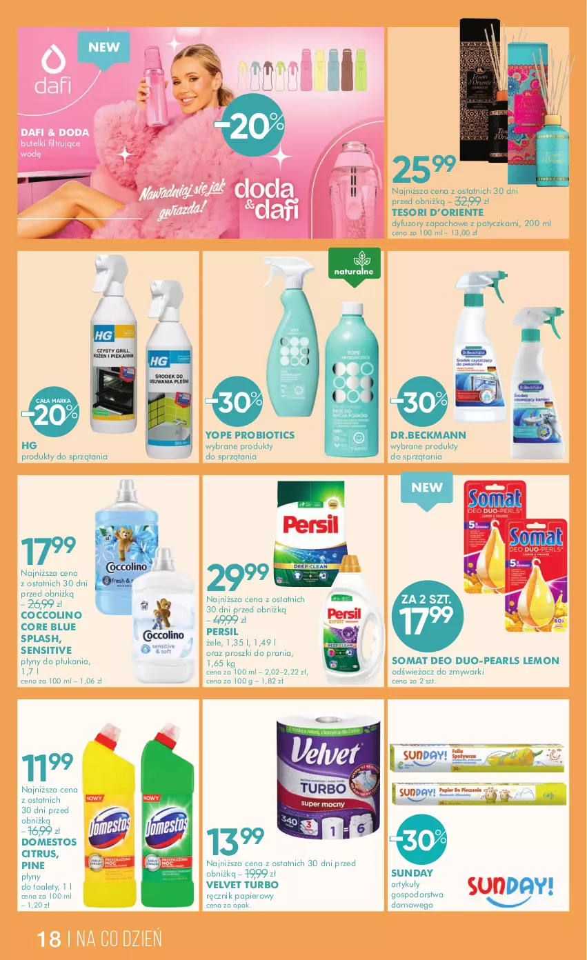 Gazetka promocyjna Super Pharm - Gazetka - ważna 04.06 do 17.06.2025 - strona 18 - produkty: Coccolino, Domestos, Odświeżacz do zmywarki, Papier, Persil, Ręcznik, Somat, Velvet, Yope, Zmywarki