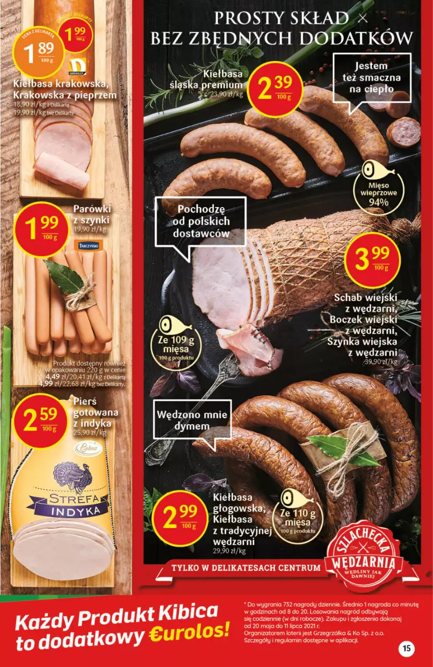 Gazetka promocyjna Delikatesy Centrum - ważna 10.06 do 16.06.2021 - strona 15 - produkty: Gra, Kiełbasa, Mięso, Mięso wieprzowe, Rum, Szynka