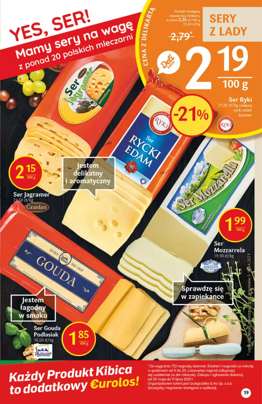 Gazetka promocyjna Delikatesy Centrum - ważna 10.06 do 16.06.2021 - strona 19 - produkty: Gouda, Gra, Jagr, Ser