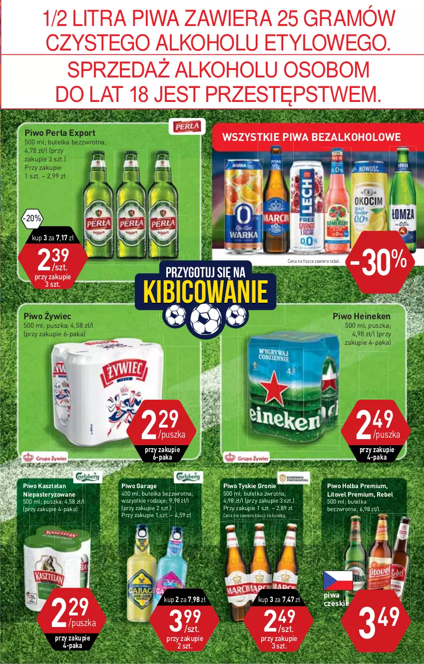 Gazetka promocyjna Stokrotka - Supermarket - ważna 24.06 do 30.06.2021 - strona 15 - produkty: BIC, Gra, Heineken, Kasztelan, Perła, Piwa, Piwo, Por, Tyskie