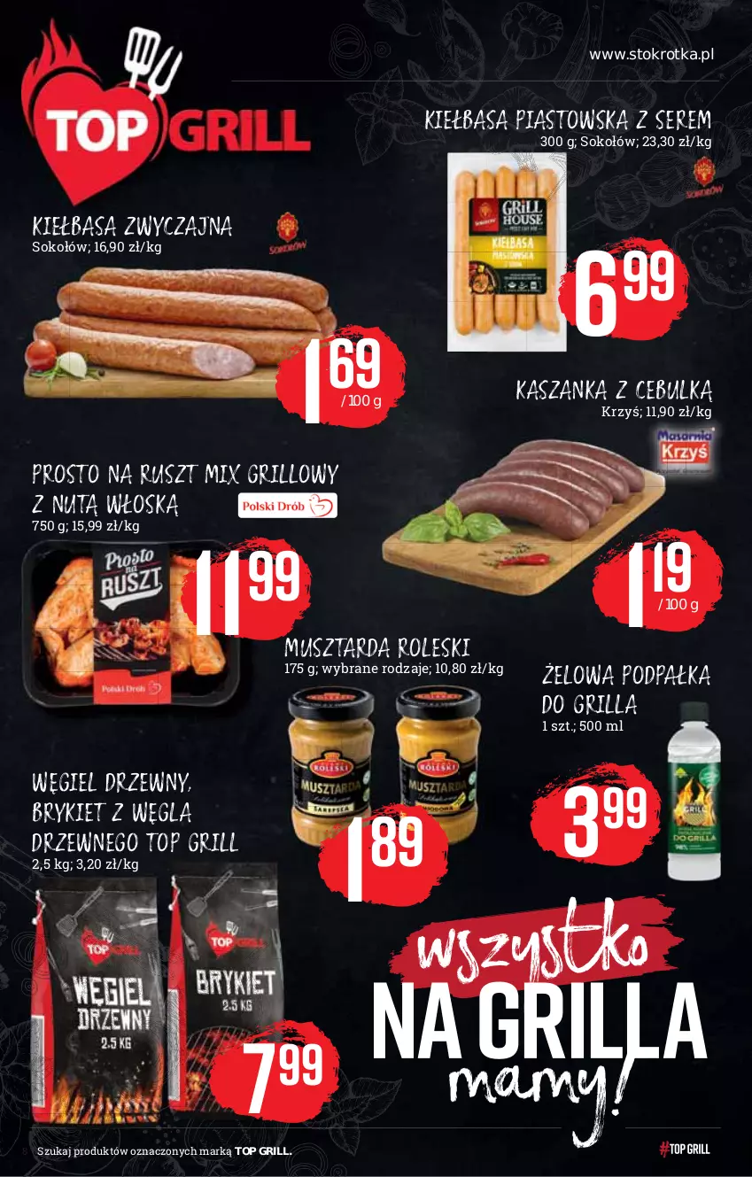 Gazetka promocyjna Stokrotka - Supermarket - ważna 24.06 do 30.06.2021 - strona 8 - produkty: Grill, Kasza, Kaszanka, Kiełbasa, LG, Mus, Musztarda, Piast, Ser, Top, Węgiel drzewny