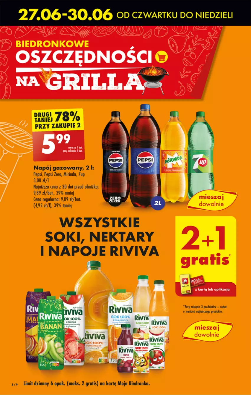 Gazetka promocyjna Biedronka - Od czwartku - ważna 27.06 do 03.07.2024 - strona 10 - produkty: 7up, Dron, Gra, Grill, Mirinda, Napój, Napój gazowany, Napoje, Nektar, Pepsi, Sok