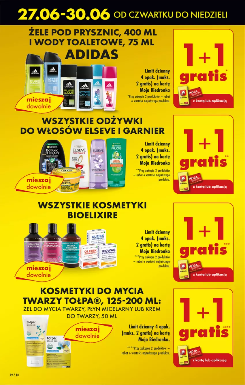 Gazetka promocyjna Biedronka - Od czwartku - ważna 27.06 do 03.07.2024 - strona 14 - produkty: Adidas, Dron, Elseve, Garnier, Gra, Płyn micelarny, Tołpa