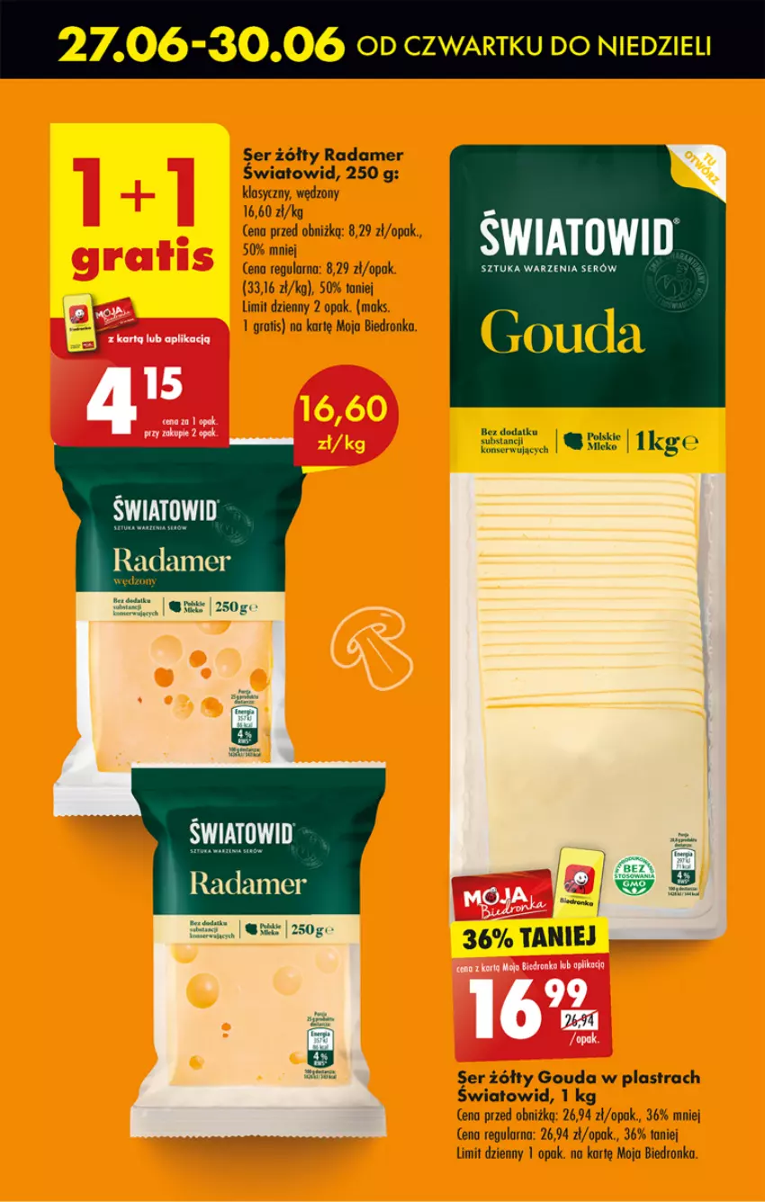 Gazetka promocyjna Biedronka - Od czwartku - ważna 27.06 do 03.07.2024 - strona 7 - produkty: Dron, Fa, Gouda, Gra, Mleko, Radamer, Ser