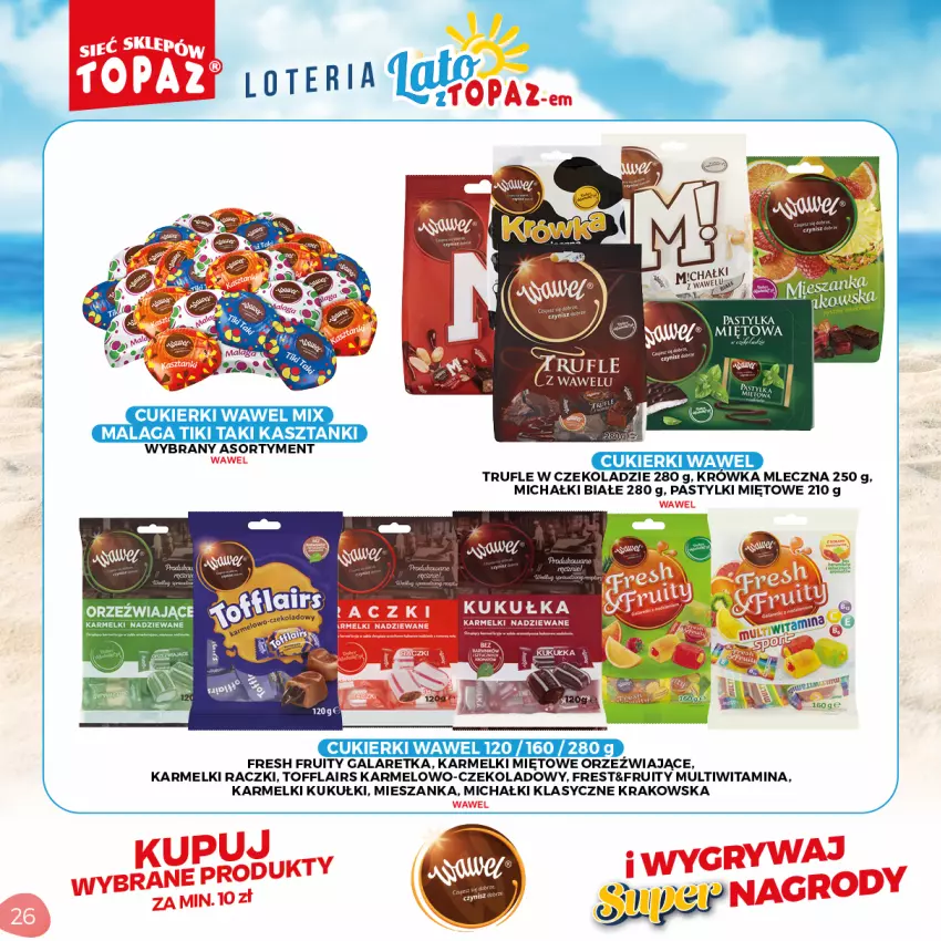 Gazetka promocyjna Topaz - Gazetka - ważna 05.07 do 05.09.2021 - strona 26 - produkty: Gala, Galaretka, Michałki, Pastylki, Wawel