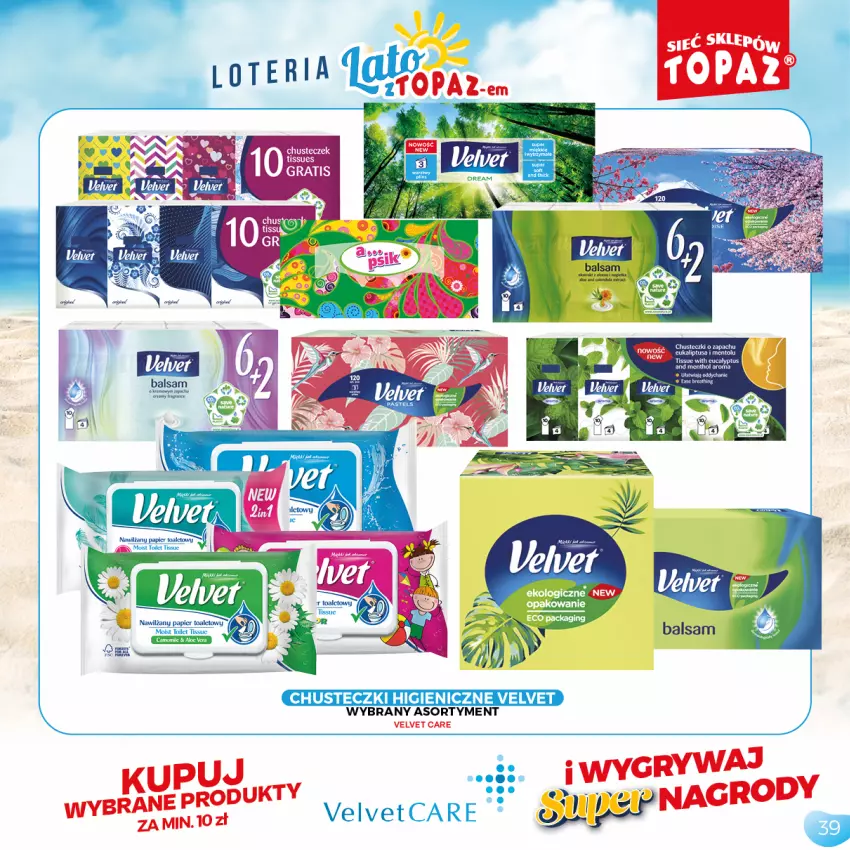 Gazetka promocyjna Topaz - Gazetka - ważna 05.07 do 05.09.2021 - strona 39 - produkty: Chusteczki, Velvet